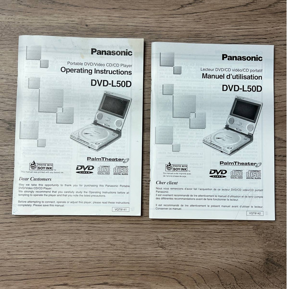Panasonic Other - Panasonic Palm Theater DVD-L50D DVD Player Operating Owners Instruction Manual